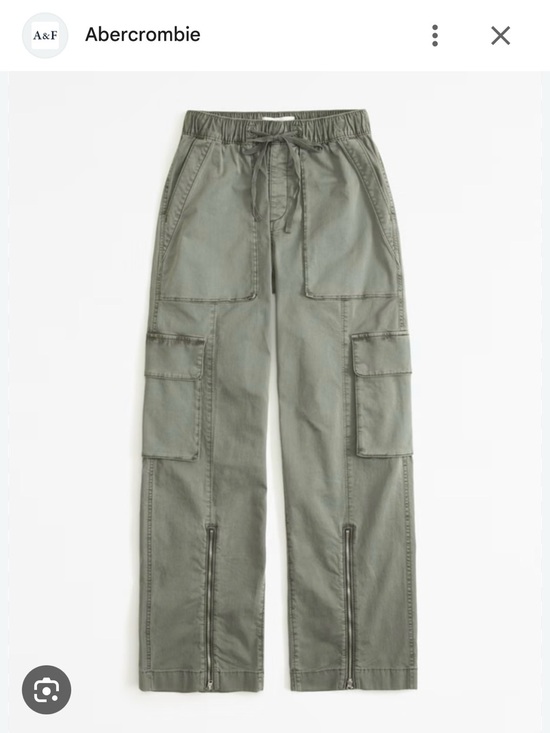 Abercrombie & Fitch Pants - Abercrombie Fitch Baggy Cargo Pants Women S Army Green Pull-on Drawstring Zipper